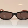 Dolce & Gabbana 2001 ladies sunglasses in black/coral. Front view.
