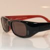 Dolce & Gabbana 2001 ladies sunglasses. Black and coral, side view