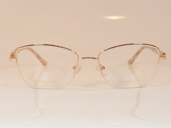 Ferucci 1824 ladies supra glasses in rose gold. Front view.
